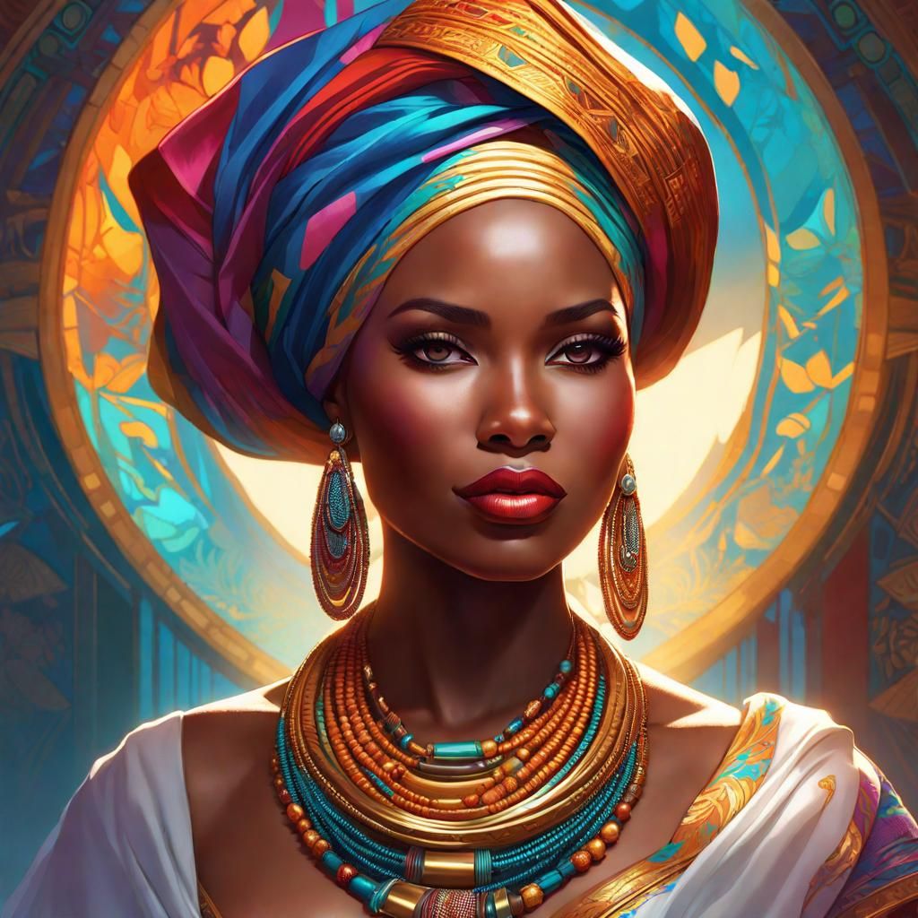 Zambian Bride Portrait in Traditional Dress