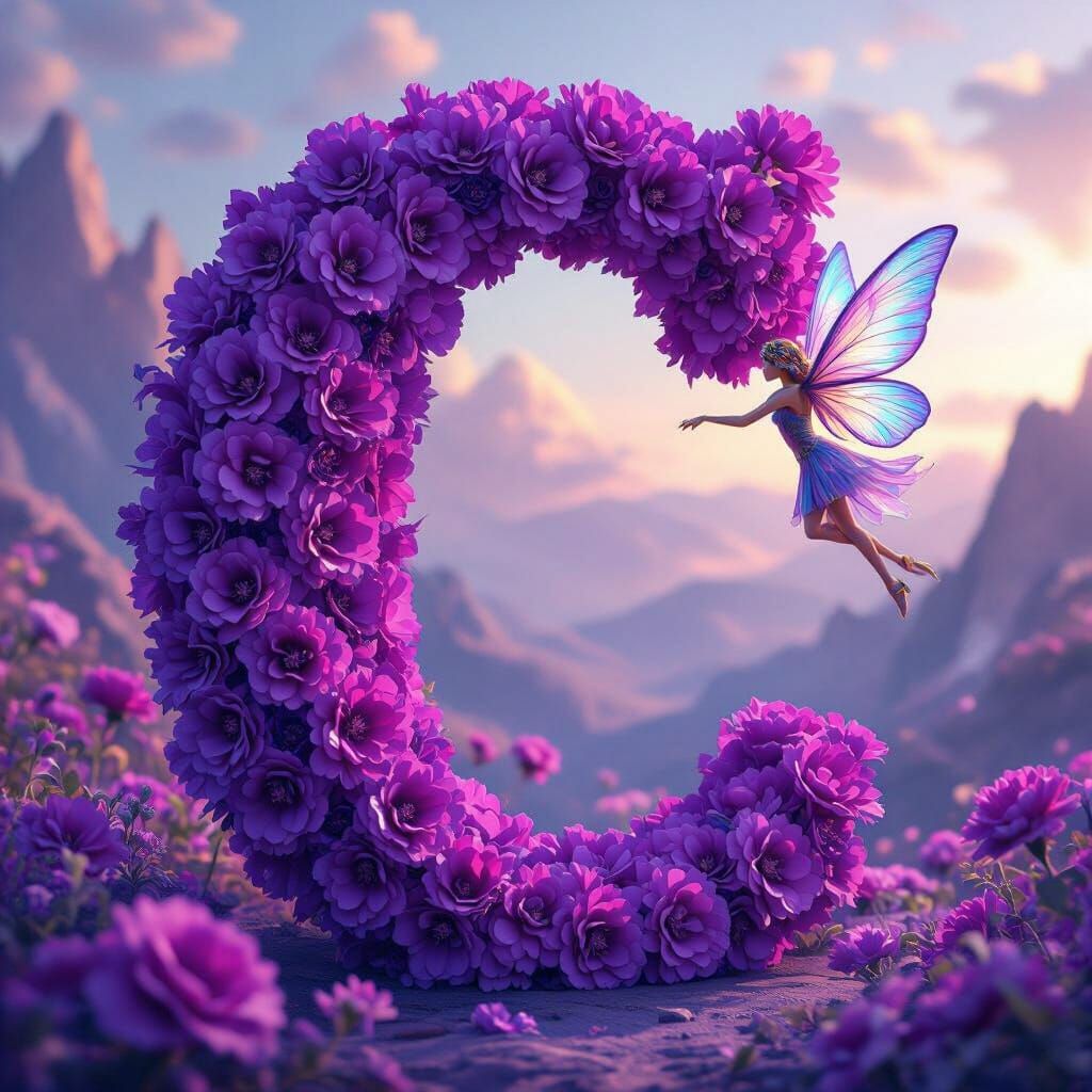 Purple Carnation 'C' with Fairy Companion