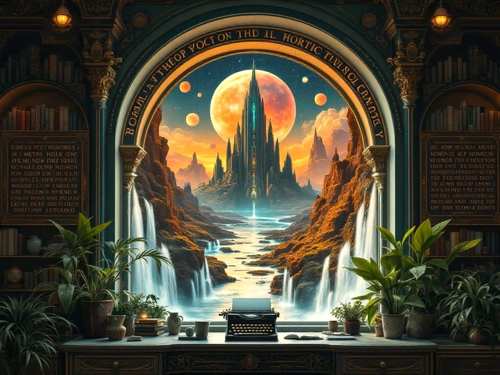 Elegant Portal to Barsoom's Black Sand Waterfalls in Victori...