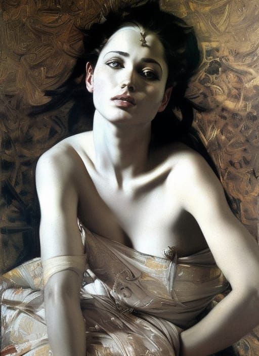 Romantic Oil Painting Portrait of Nadja