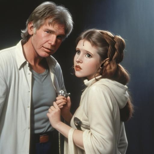 Carrie Fisher and Harrison Ford: 1983 Photograph
