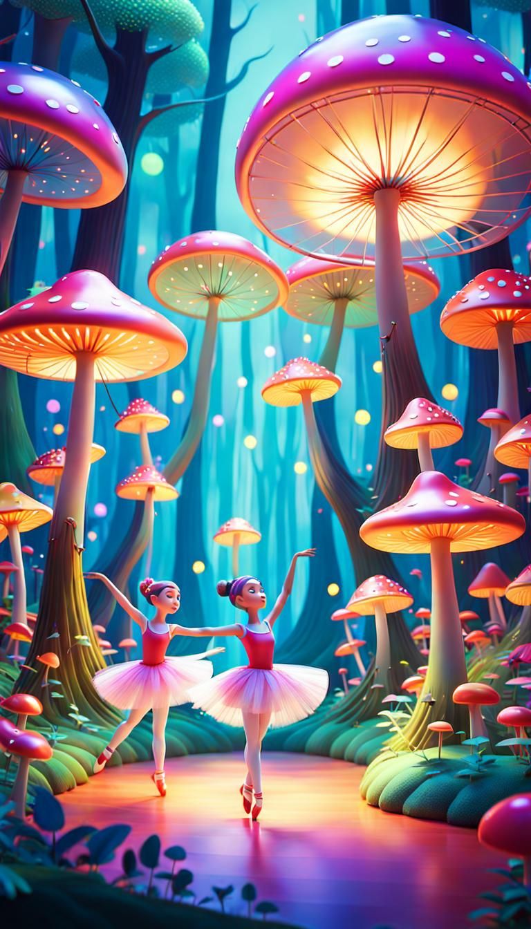Pixar Princess Ballet in Whimsical Forest