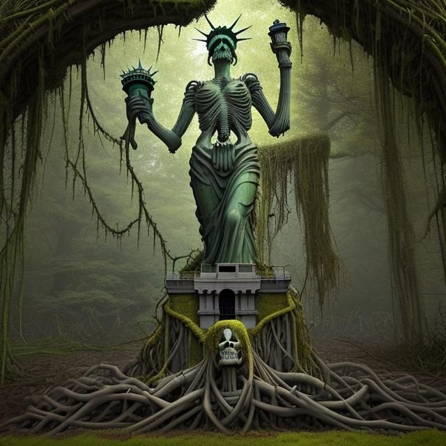Abandoned Skeleton Statue of Liberty