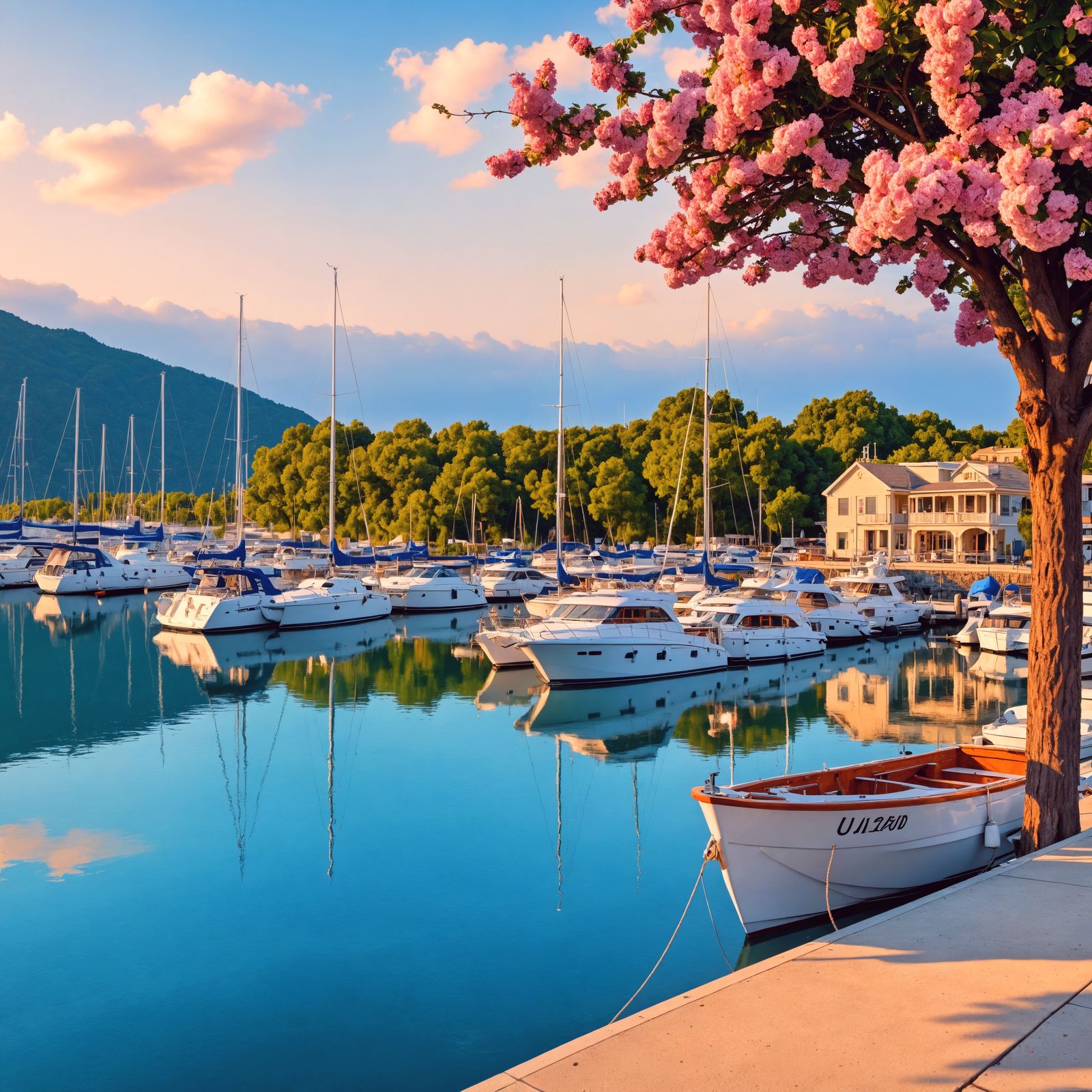 Stunning Hyperrealistic Marina Scene in High Definition