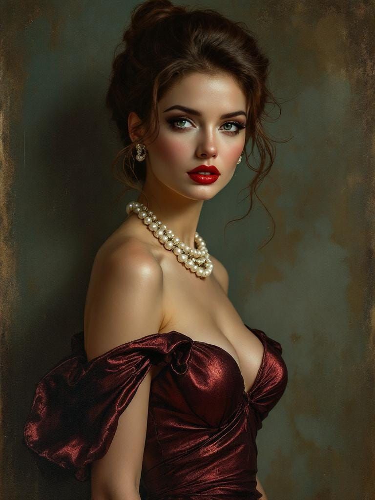 Italian Pin-Up in Style of Sargent and Caravaggio