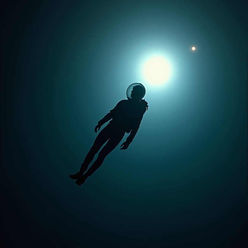 Moonlit Space Traveler in 35mm Film Style