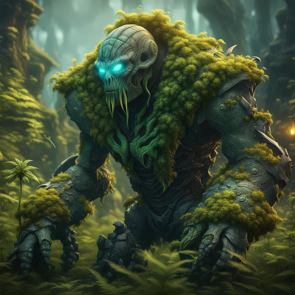 Weed Golem: Detailed Fantasy Concept Art