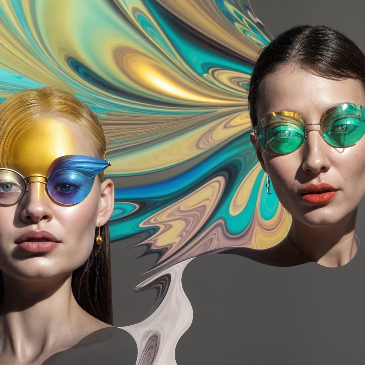 Abstract 3D Fractal Art in Ultrarealism Style