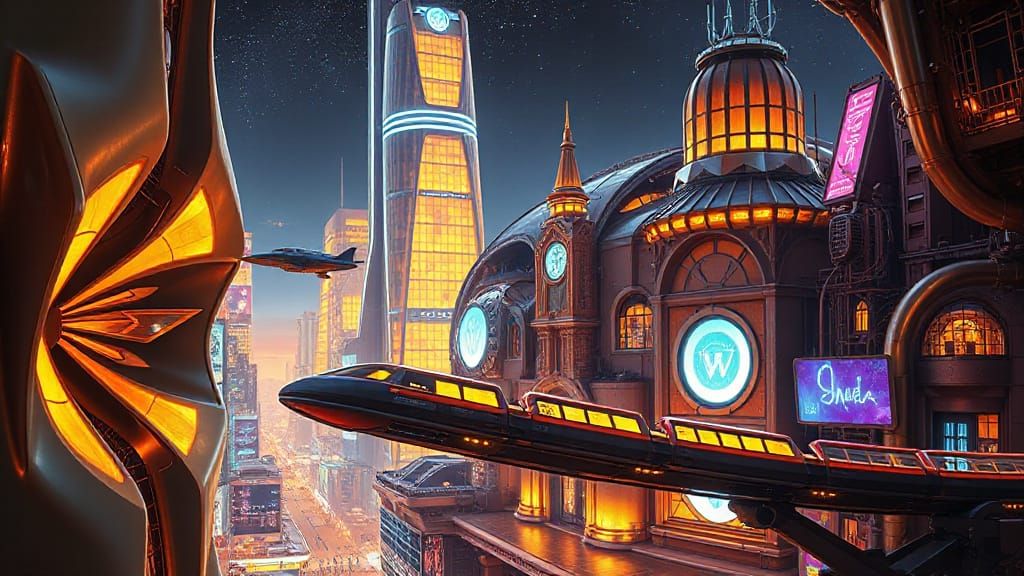 Futuristic Cityscape Inspired by Syd Mead's Style