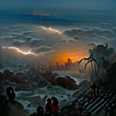 Santa Monica Sunrise Thunderstorm: Doré-Inspired Lightning