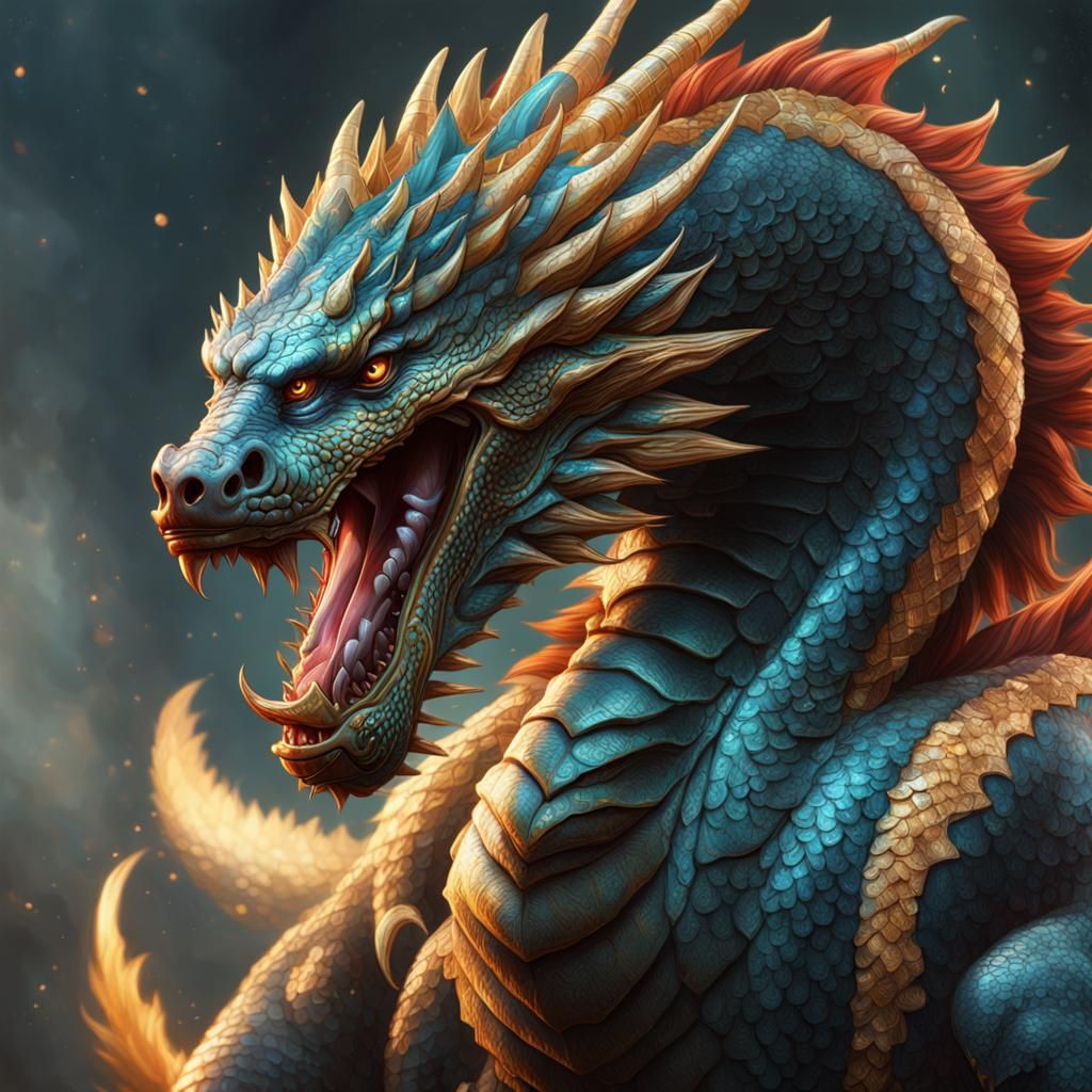 Hyperrealistic Naga Prince Portrait in Splash Art Style