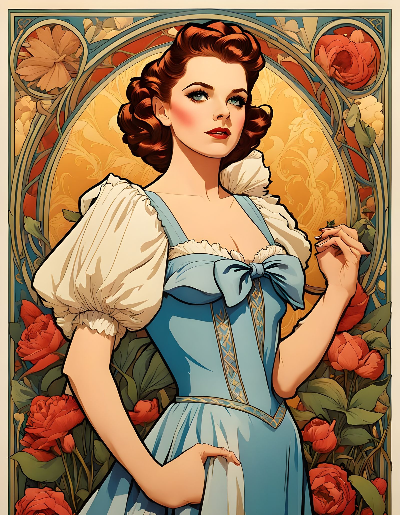 Judy Garland as Dorothy, Alphonse Mucha style