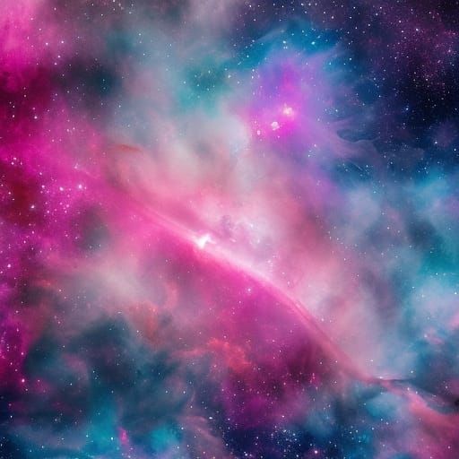 Pink and Blue Nebula with Intricate Detail