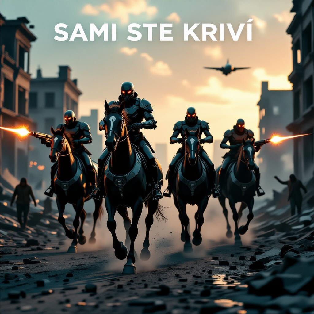 Ultrarealistična slika u 8k rezoluciji 4 konja koji su termi...