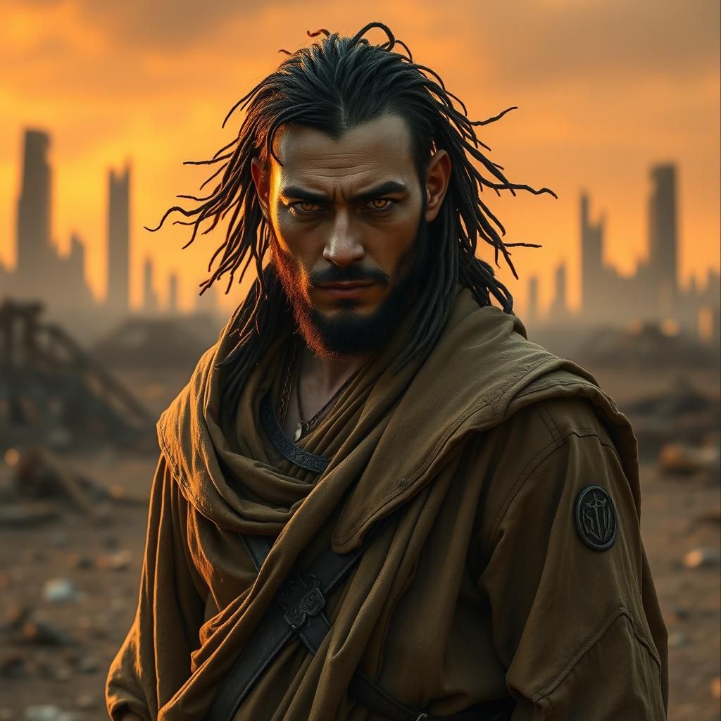 Mystic Warrior in Wasteland, Dramatic Lighting