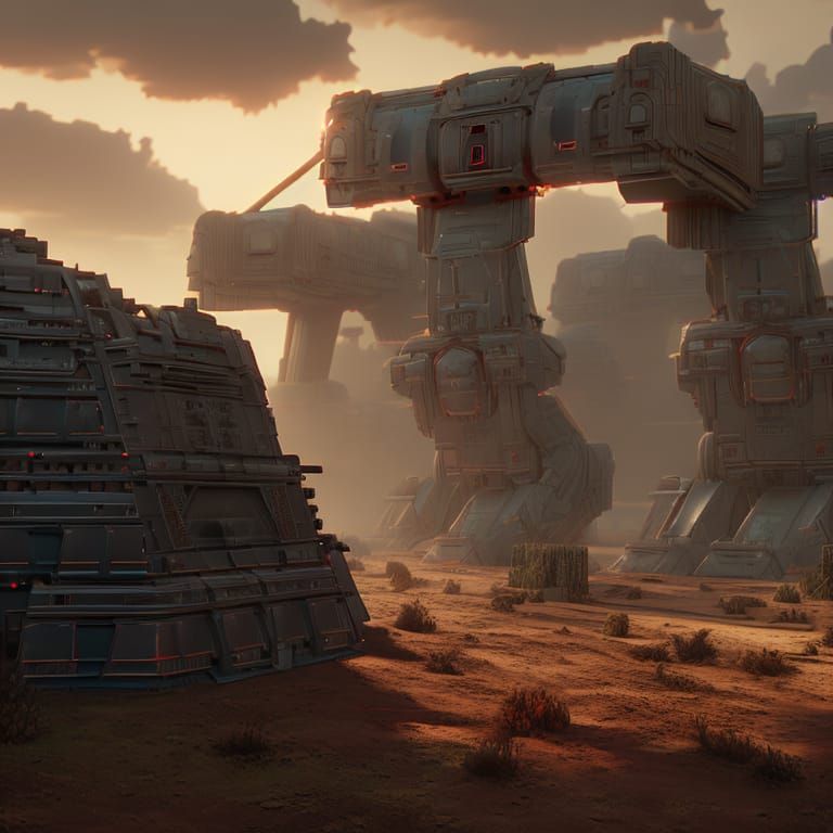 Mech Combat in Battletech Universe: 8K Sci-Fi Render
