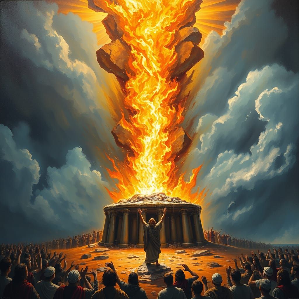 Elijah's Divine Fire on Mount Carmel