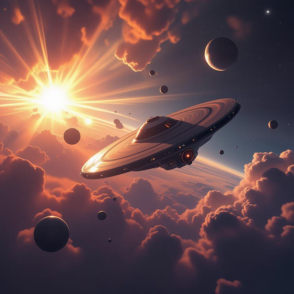 Asteroid on Collision Course with Red Sun