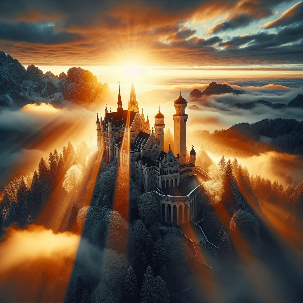 Mystic Sunlight Illuminates the World: Hyperrealistic Image