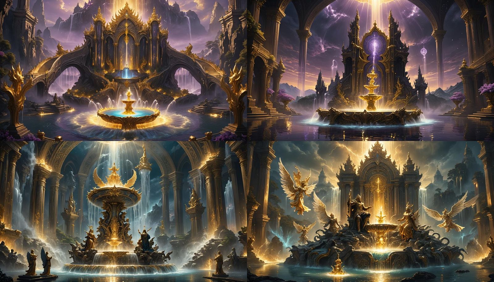 Angelic Fountain of Life: Dark Fantasy Concept Art