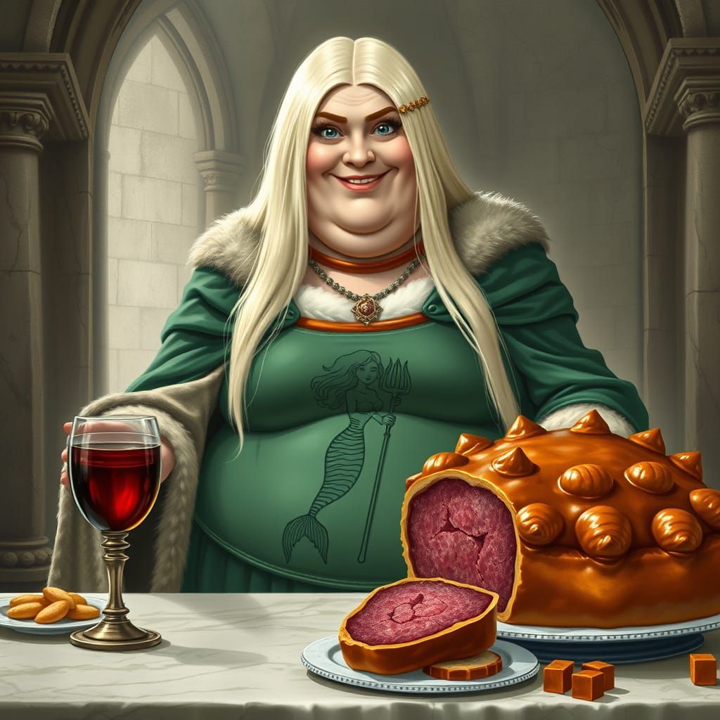 Medieval Lady Feasts in Castle Splendor