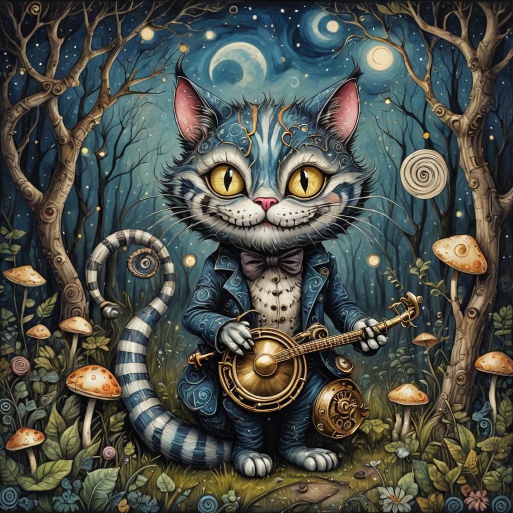 Steampunk Cheshire Cat Trombone in Burton Style