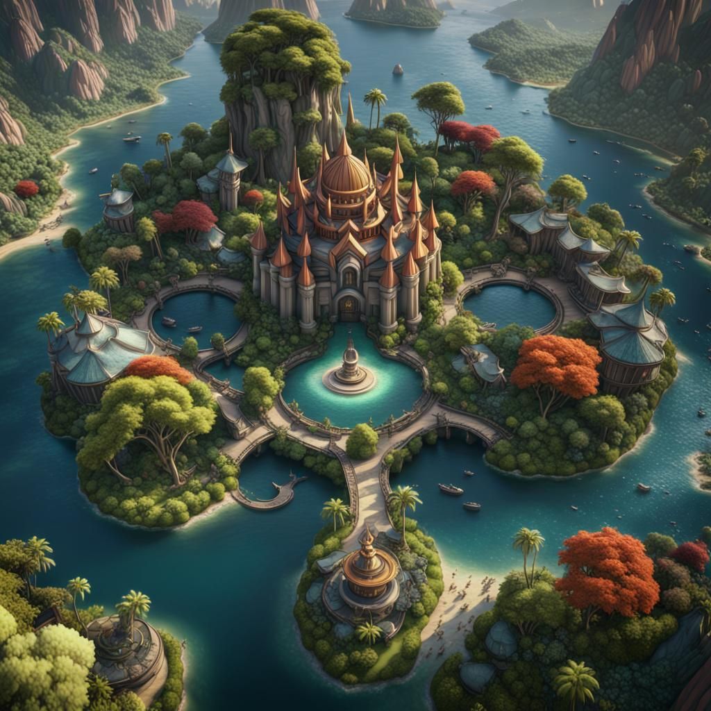 Aerial View of Avalon: A Garden of Eden