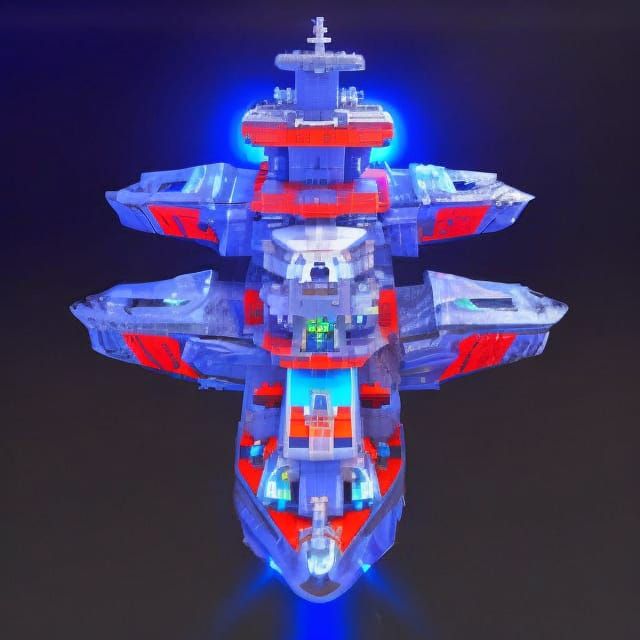 Futuristic Battleship with Glowing Engines