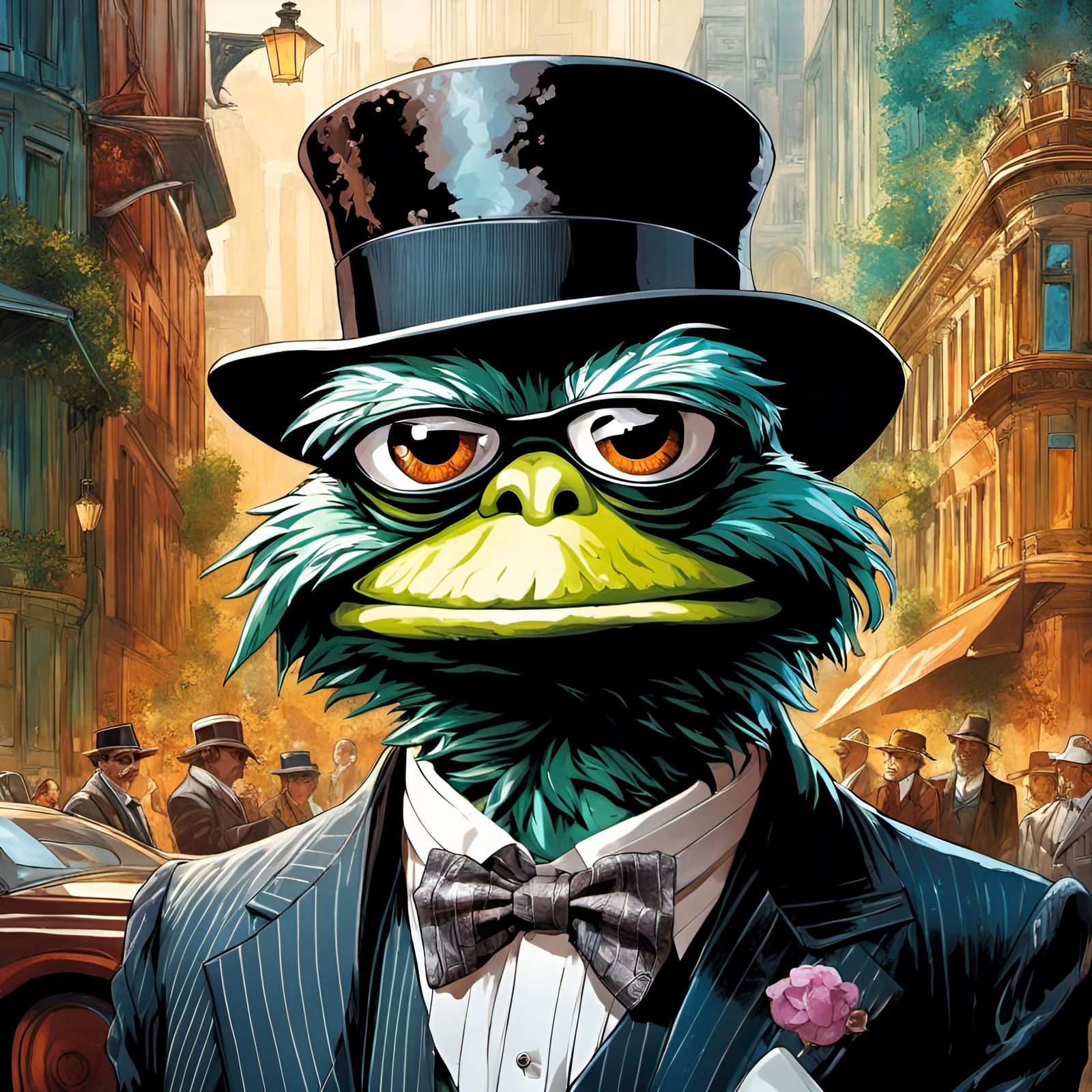 Oscar the Grouch as Mobster, Renaissance Style