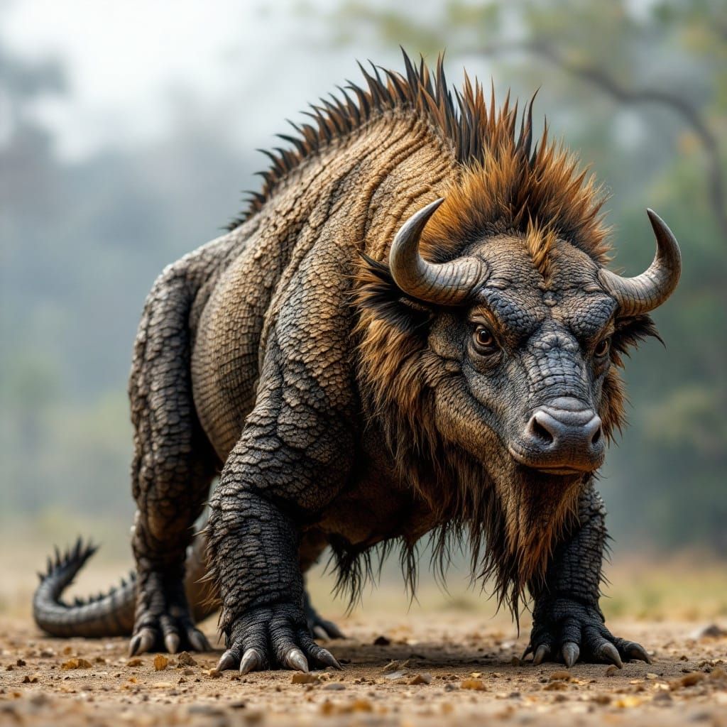 Dragon Bison Hybrid in Majestic Posture