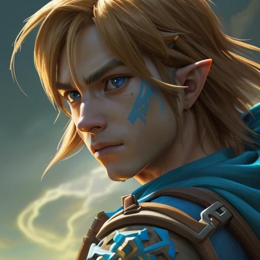 Hyperrealistic Link from Zelda: Breath of the Wild