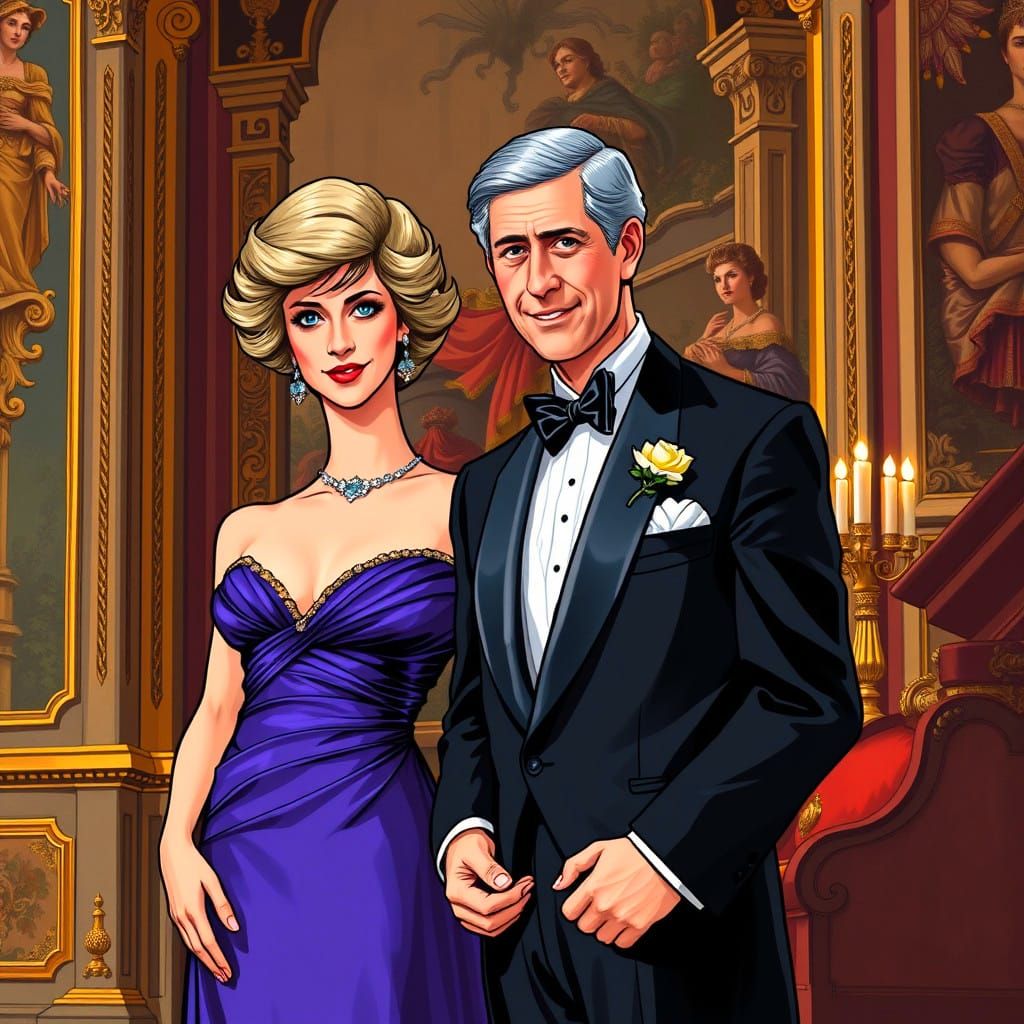 Princess Diana and Prince Charles in Comic Art