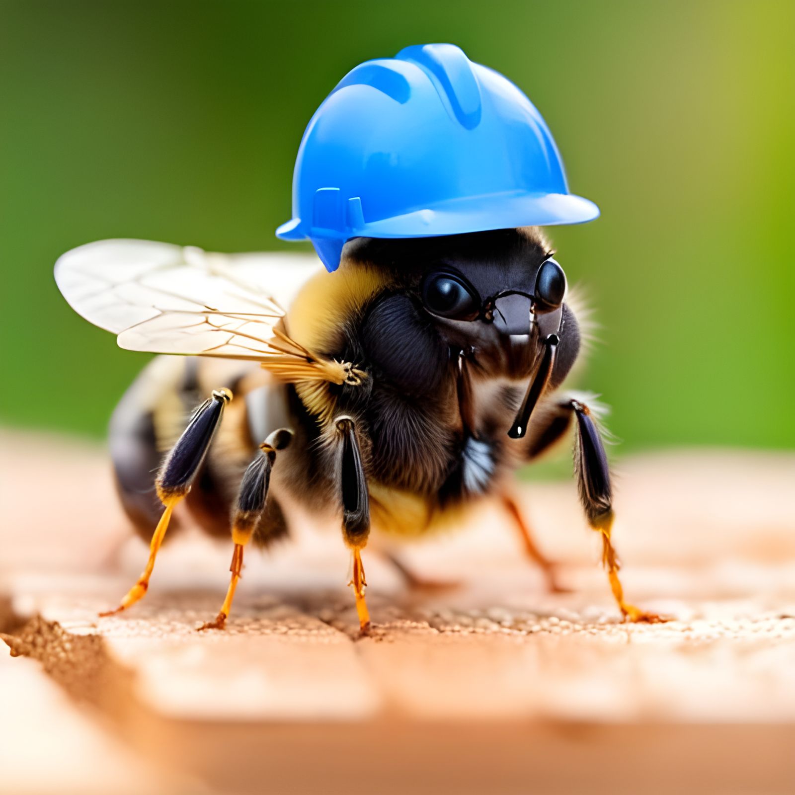 Friendly Bee Carpenter in a Church