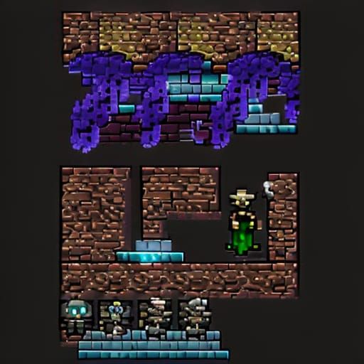 Dungeon Theme Monster Sprite Sheet