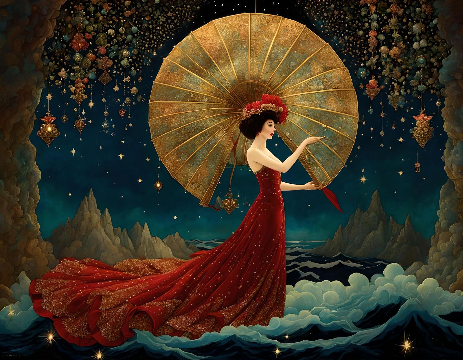 Dreamlike Stardust Gown in LightWave 3D Style