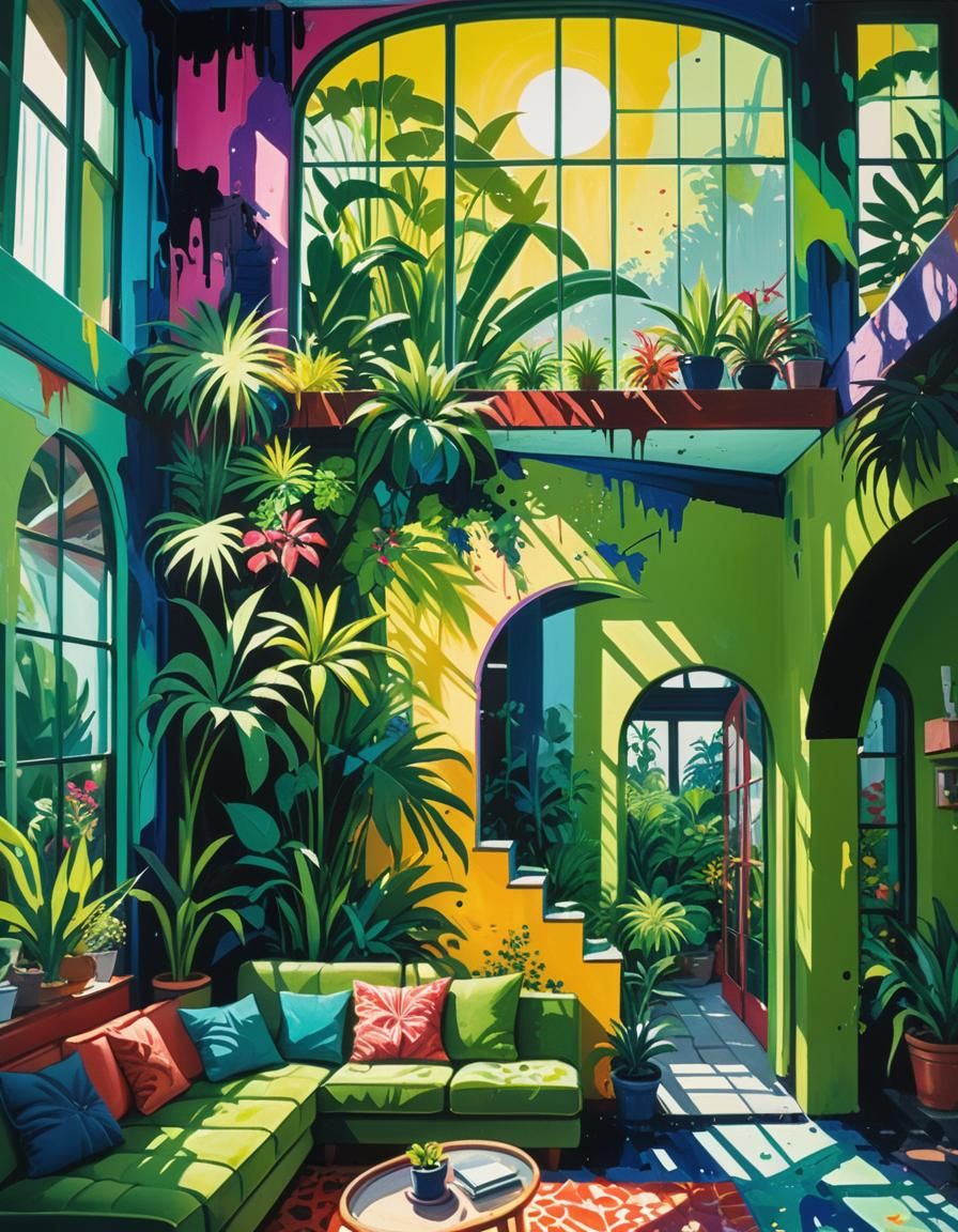 Film Noir Woman in Sun-Drenched Garden