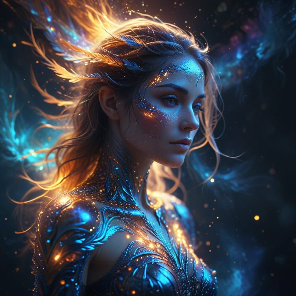 Divine Human Form Radiates Enchanting Energy