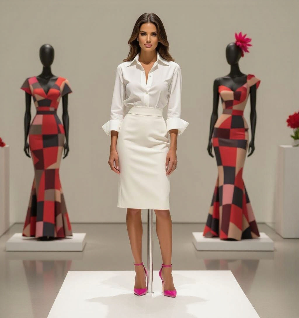 Eva Longoria Mannequin in Pink Platform Heels