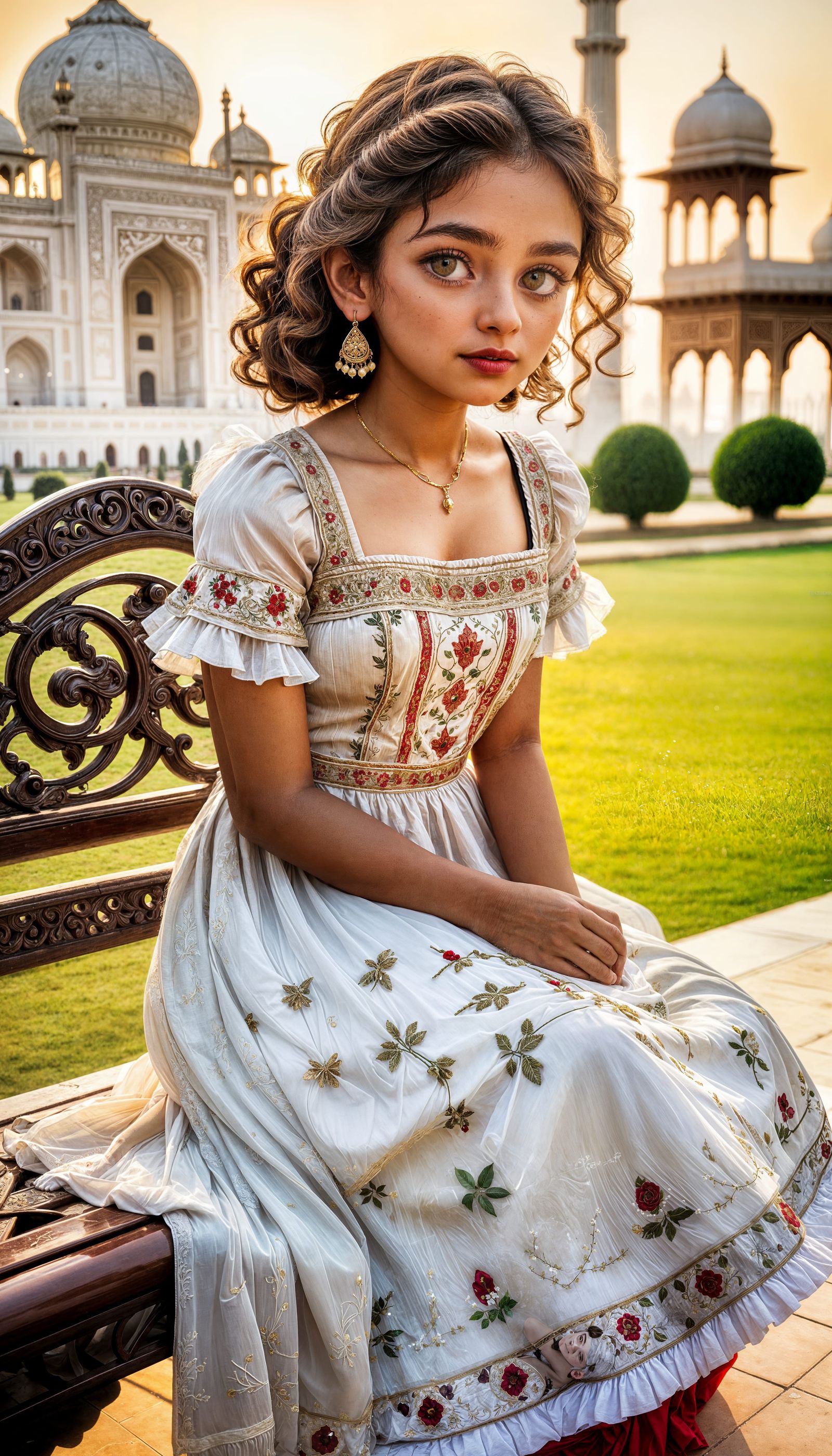 North Indian Girl in Golden Hour at the Taj Mahal