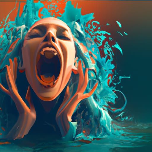 Scream Painting in Art Nouveau Style