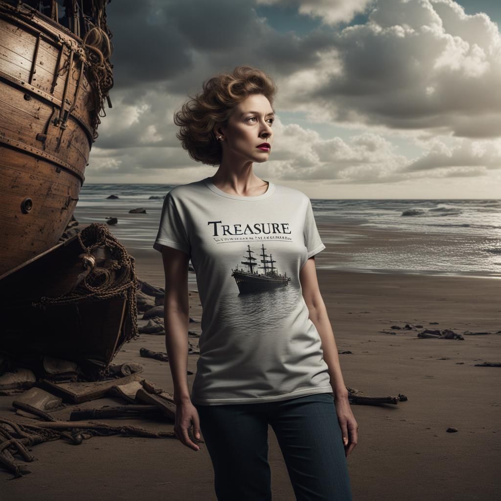 Queen Elizabeth at Shipwreck in Hyperrealism