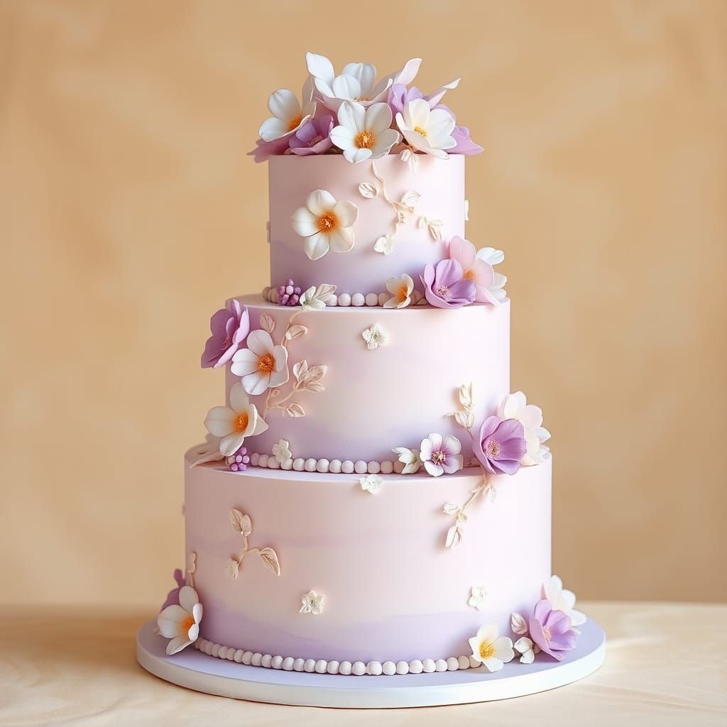 Lavender vanilla wedding cake