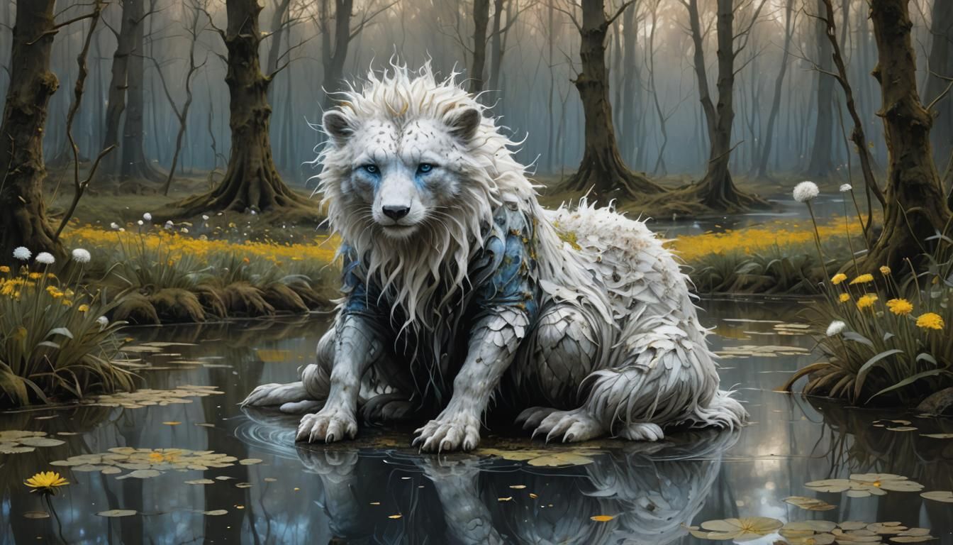 Fantasy Liquid Animal in Jean-Baptiste Monge Style