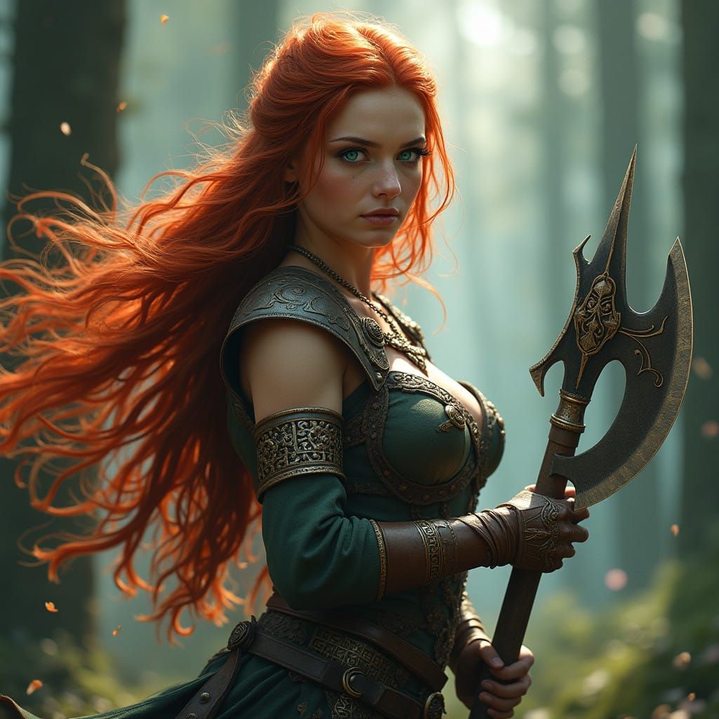 Mystical Viking Warrior in Ancient Norse Realms