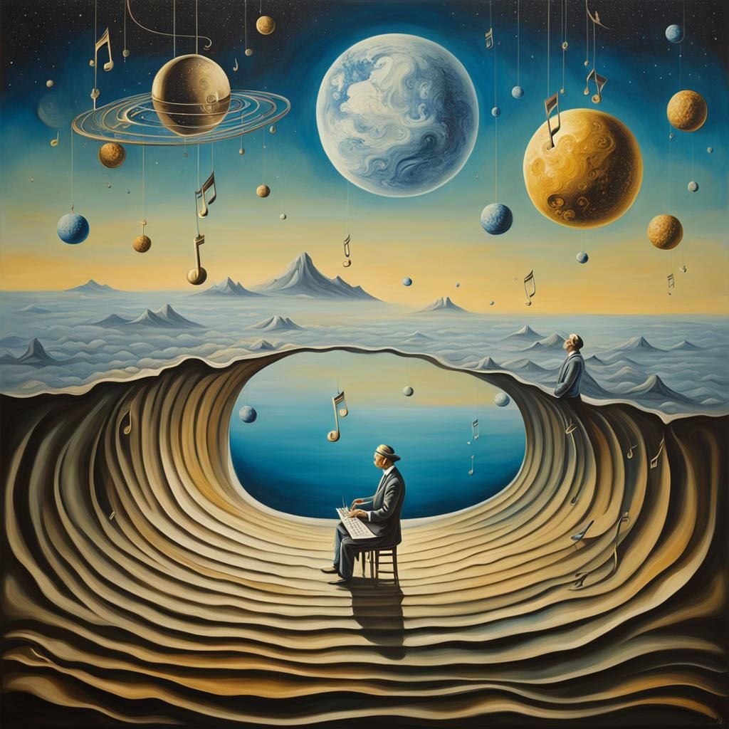 Surreal Cosmic Interconnection Inspired by Salvador Dali