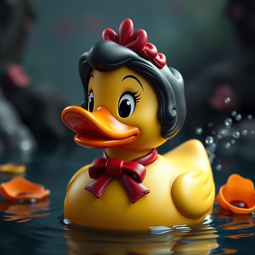 Rubber Duck as Enchanted Princess in Whimsical Disney Style