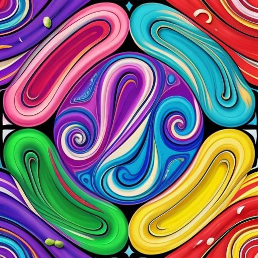 Vibrant Candyland Wonderland in Gouache Style