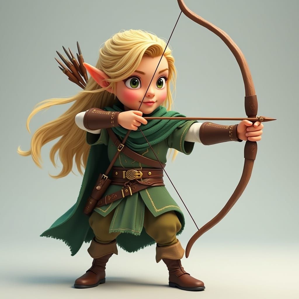 Legolas in 3D Cartoon Style, Disney Pixar Render