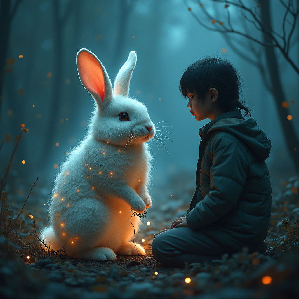 Rabbit's Spirit Manifests in Haunting Matte Painting