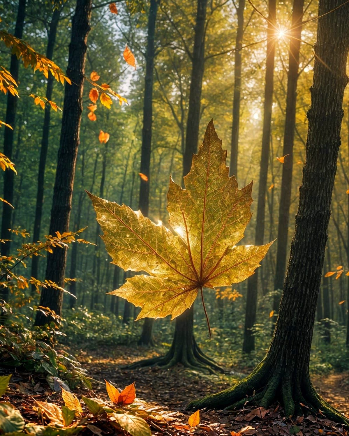 The flight of fall leaves....